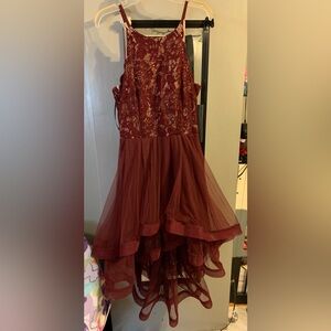 NWT Maroon Hi-Low Prom Dress